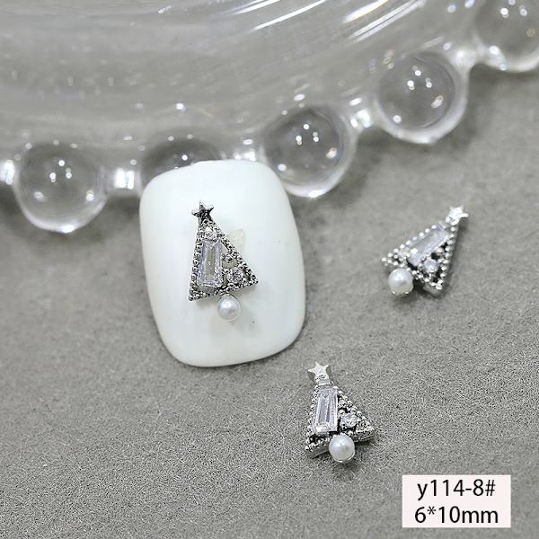 1 stk Glitter Full Zirkon Juletre Perler Diamanter Legering Nai A2