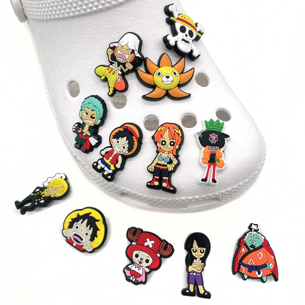 6 Stk One Piece Shoe Charms Sko Spænde Sko Clip Anime figurer 2#-6Pcs