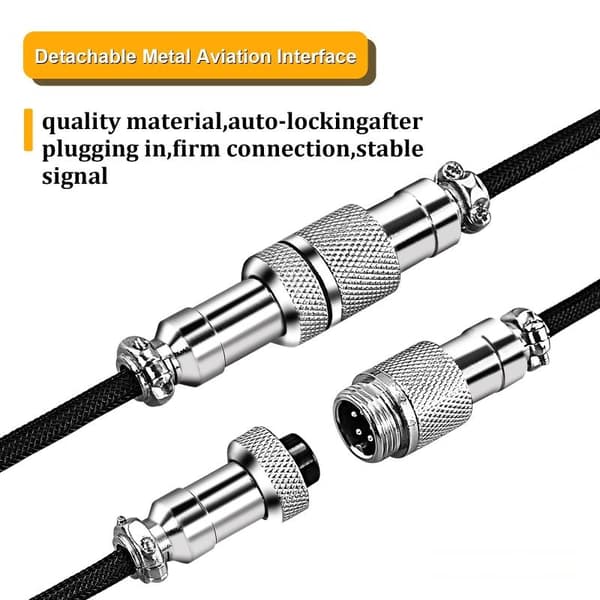 USB Typ C Spiralkabel för Mekaniskt Tangentbord Max Aviation Co A2