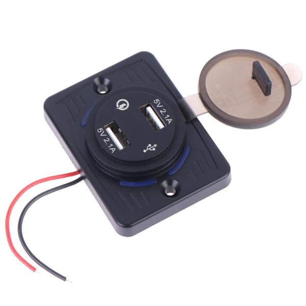 Dobbelt USB-opladerstikpanel 5V 2.1A Hurtigopladning til bil autocamper