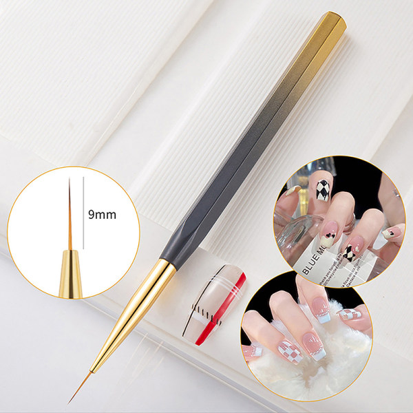 3 kpl Nail Art Pen Dotting Painting Piirustus UV Gel Liner Polish 9mm