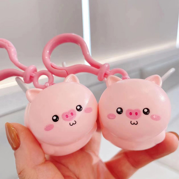 Joustava sisäänvedettävä johto avaimenperä sarjakuva Fly Pig Capybara A