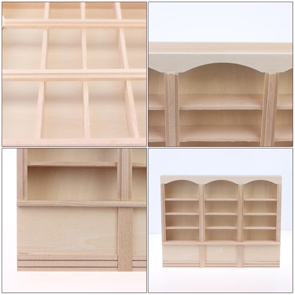 1:12 Dukkehus Mini Bogreol Display Hylde Reol Skab Dol