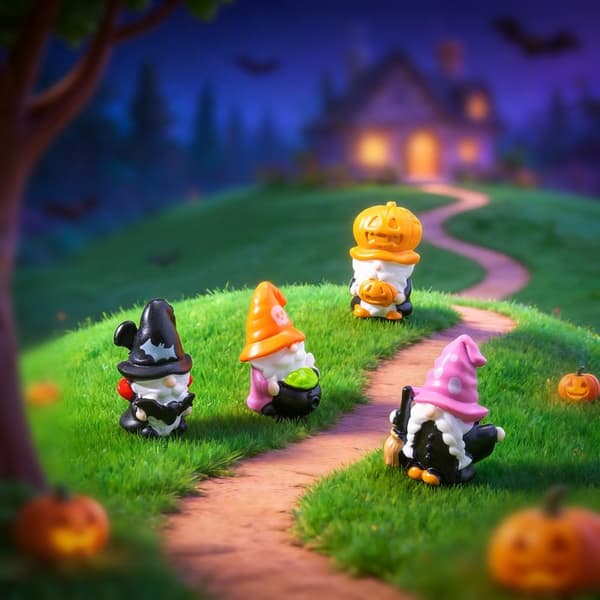 5 stk. e Mini Halloween Harpiksfigur Håndværkspynt Skrivebord Ho 5pcs