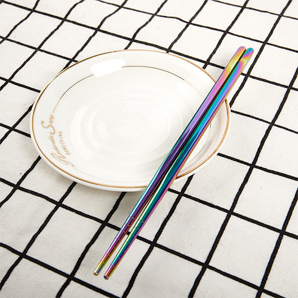 1 par pinner Sklisikker rustfritt stål Gjenbrukbar metallpinne Multicolor
