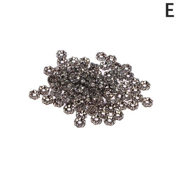 100 st 6/8 mm Rhinestone Rone Crystal Wave Spacer Beads For Jewe E-6mm