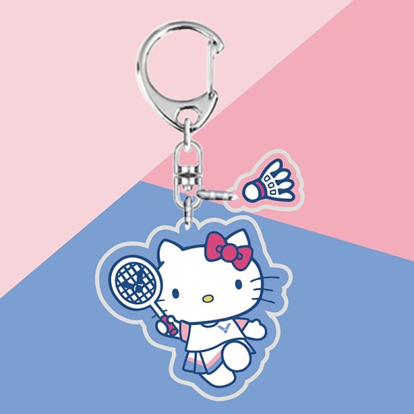 Anime Car Bag Nøglering Tegnefilm Hello Kittys Spil Badminton og Pe A1