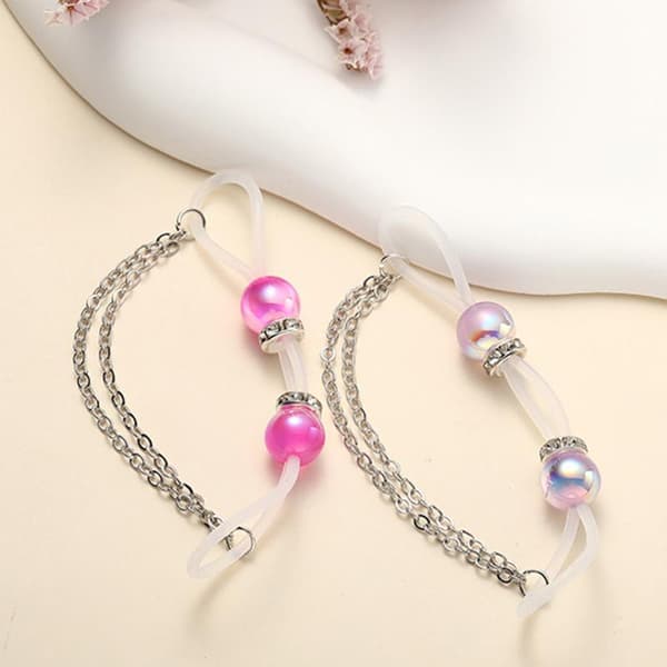 1 par justerbara nippelringar utan piercing i akryl White