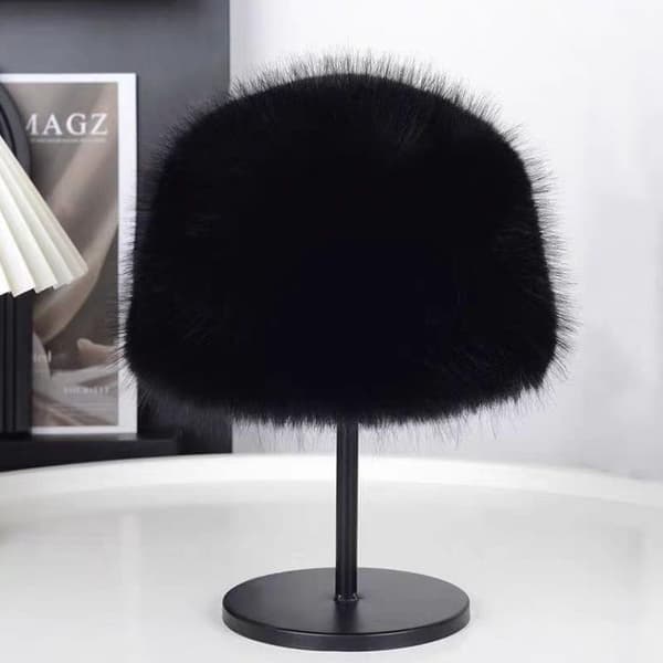 Ny Fluffy Pels Dame Vinterlue Vinter Snø Skilue Kvinne Fa A6