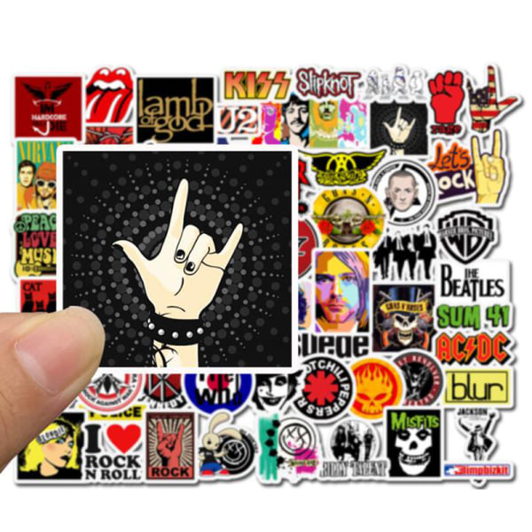 52 stk Rock and Roll Hip Hop Punk Music Band Stickers til telefonen