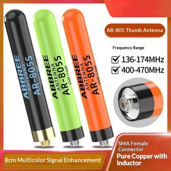 ABBREE AR-805 PLUS AR-805S Walkie Talkie Antenne SMA-Hun Høj Orange