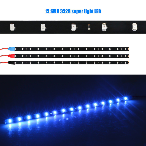 Vanntett DC 12V motor LED Strip underkroppslys Blue 2Pcs