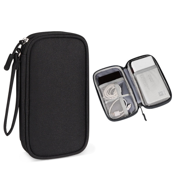 Wire Bag Travel Bärbar lagring Datakabel Organizer hörlurar Black S