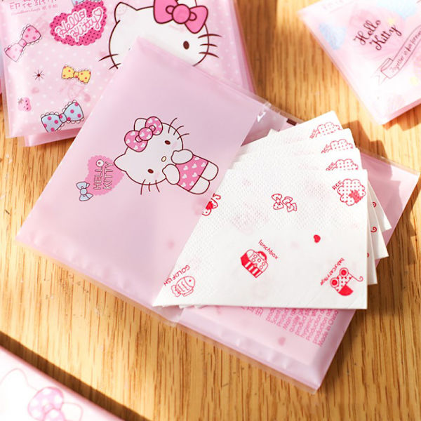 HelloKitty Tissue Handdukar Kawaii Sanrio Cartoon Printed Handdukar P