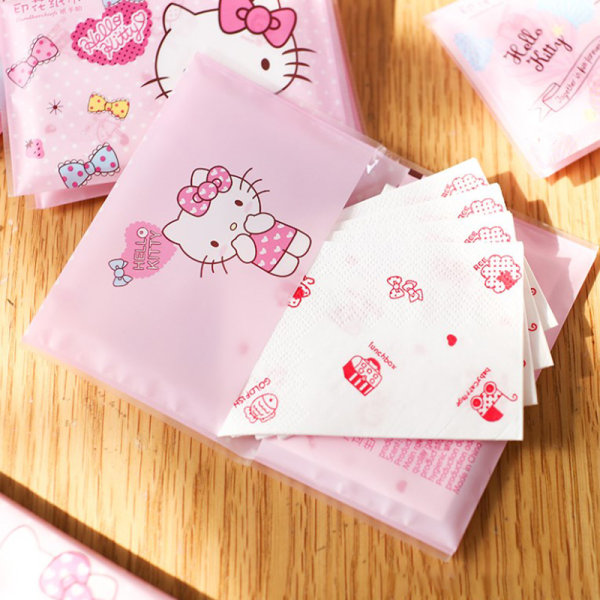 HelloKitty Tissue håndklæder Kawaii Sanrio tegneserie trykte håndklæder P