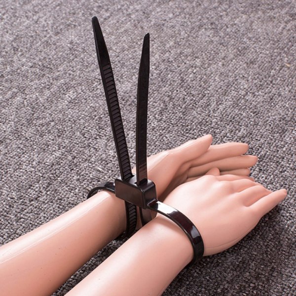 Flex Cuffs Plast Nylon Disponibel Zip Tie Håndjern Seighet White