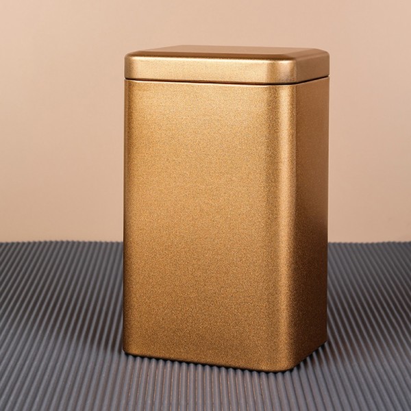 Metallinen Retro Square Tea CAN Säilytyskotelo case Packagi Gold