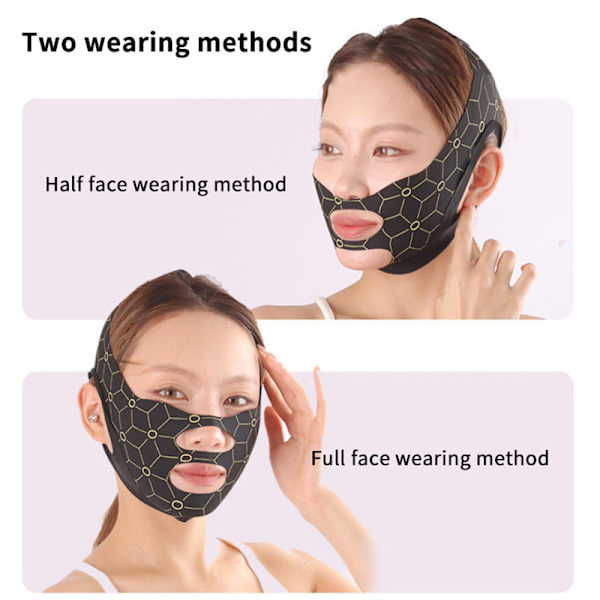 Elastisk V-formad maskrem Dubbelpress Ansiktsskulpterande mask Black regular