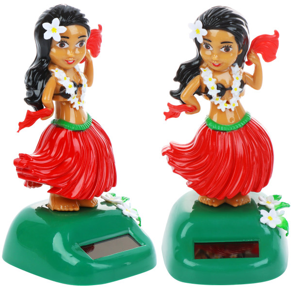 Hawaiian Sola Shaking Doll Dansende Figurlekebil Dashboard Des Red