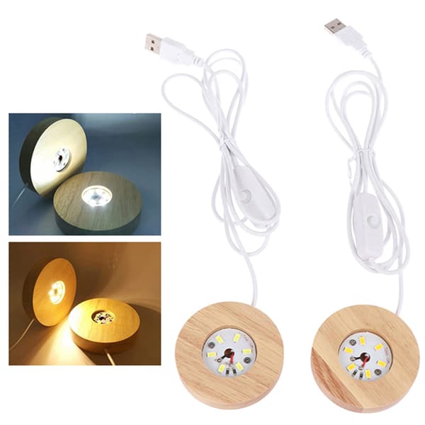 Tre LED-lys Dispaly Base Nattlampe i tre LED-lys white