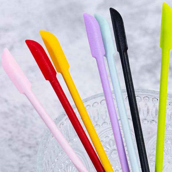 Silikonspatel Burkskrapa Scoop Tip Long Double Headed Cosme Yellow