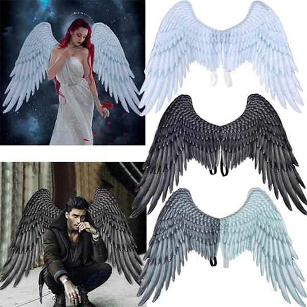 Cosplay Wing Mistress Evil Angel Wings Halloween-asut Rekvisiitta White