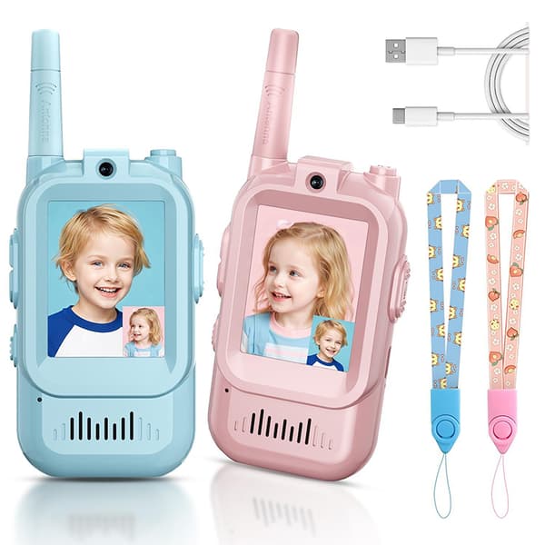 2st Video Walkie Talkies för barn uppladdningsbara med display A A2