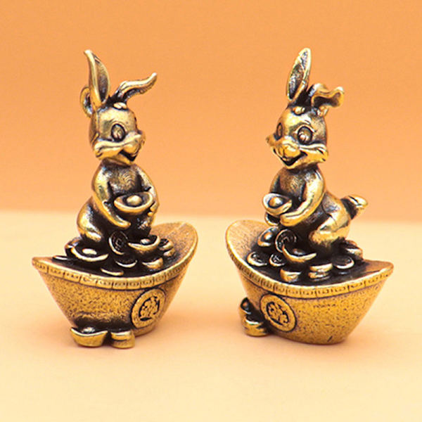 Nyttår messing figurer Desktop Ornament nøkkelring anheng