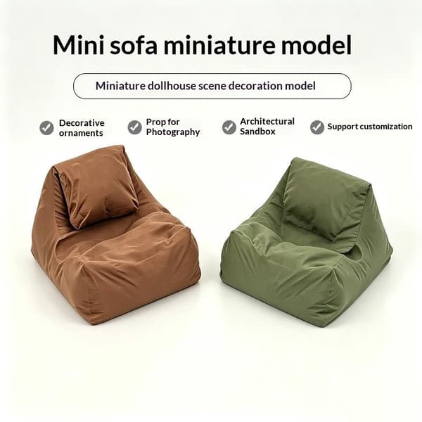 Mini Sofapude Blødt Stof Pude Dukketilbehør Møbler A2