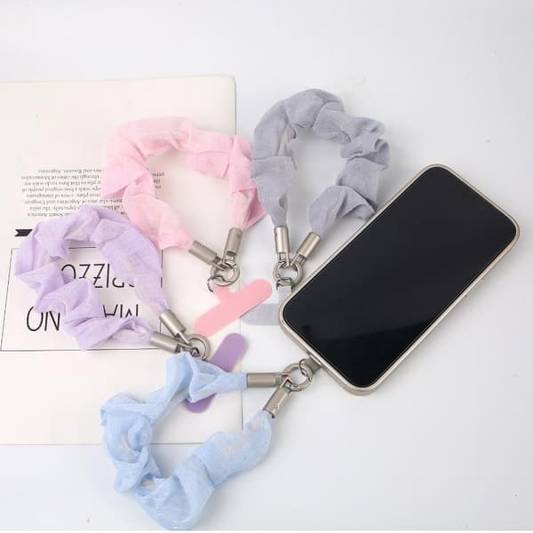 n Mesh Scrunchies Telefonstropp Universal Anti-tapt Telefonhåndledd Gray