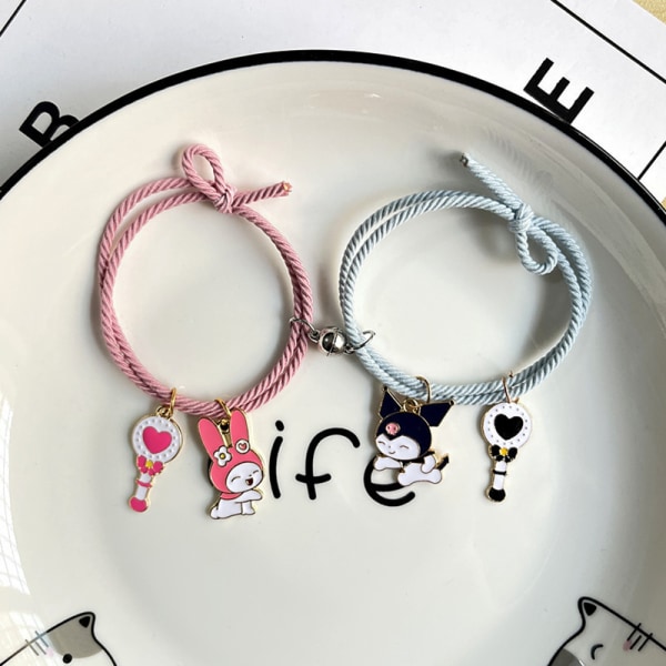 1 Par Sanrio Tillbehör Armband Kuromi Melody Magnetic Rubbe A12