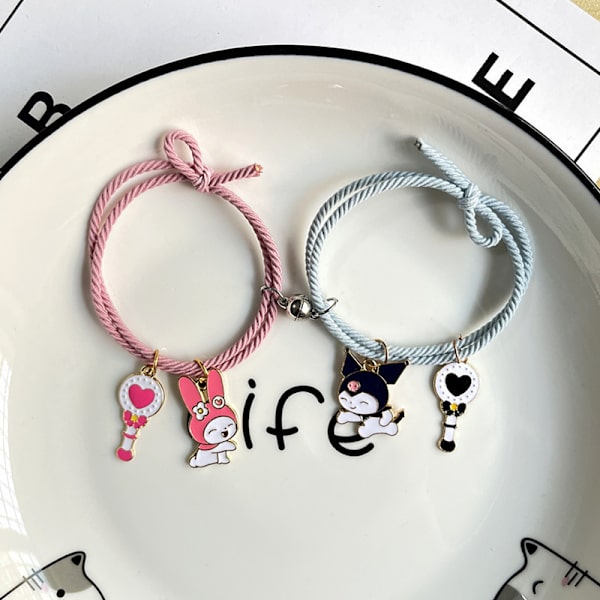 1 pari Sanrio Asusteet Rannekoru Kuromi Melody Magnetic Rubbe A8