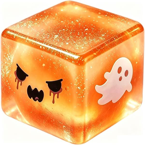 Halloween-kuutio, läpinäkyvä glitter-maltoosilelu A2