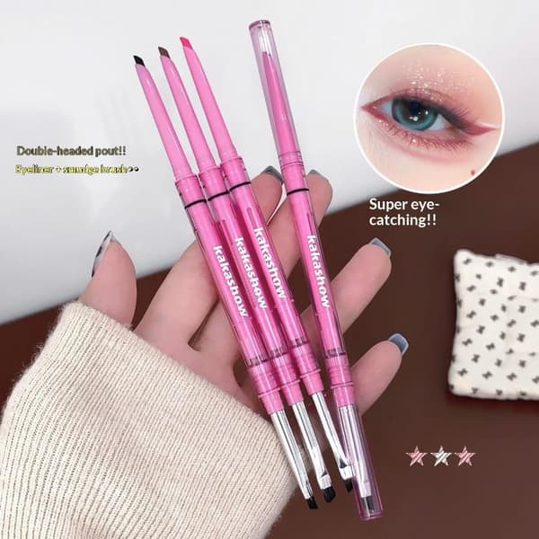 Dobbelt-hovedet Eyelinerblyant Glat Mokkabrun Blød Eyeliner A4