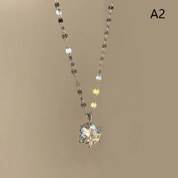Shiny Zircon Thin Line Enkel Choker Halskjede Kvinnersmykker Col Silver