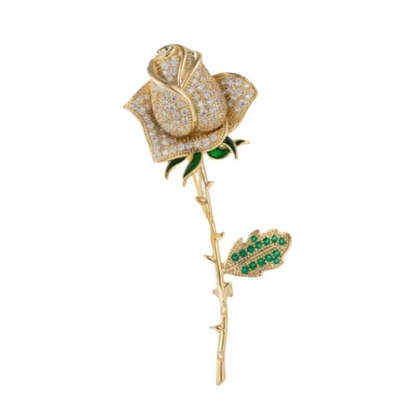 Mode strass rosett blomma pärlbrocher för kvinnor smycken 1pc