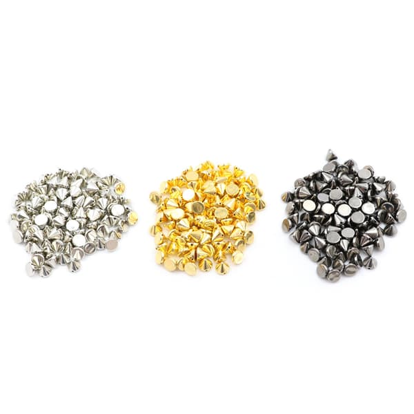 100 stk 10 mm stud Rund Spike Rivet Craft Bag Lær DIY Silver