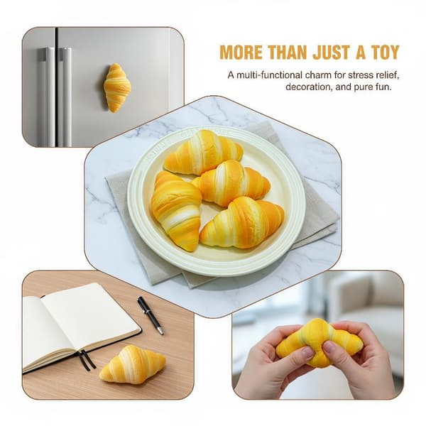 Croissant Sakte Stigende Squishy Fidget Leketøy Brød Gave