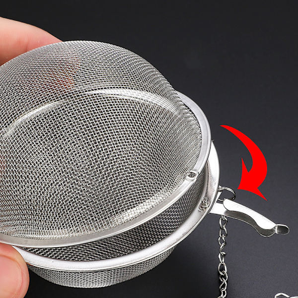 Rustfri teinfuser Sphere Locking Spice Tea Ball Sil Me S