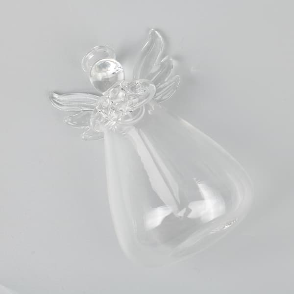 1 st ängelformad transparent glasblomvas hängande vas Ga