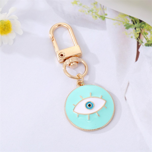 Rund Evil Eye Keychain Nyckelring för vänner par Boho Blue A5