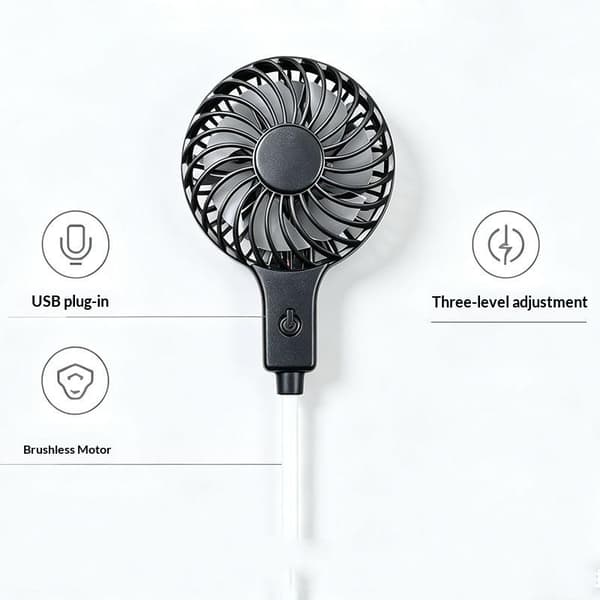 USB-miniventilator med lige indsættelsesslange B