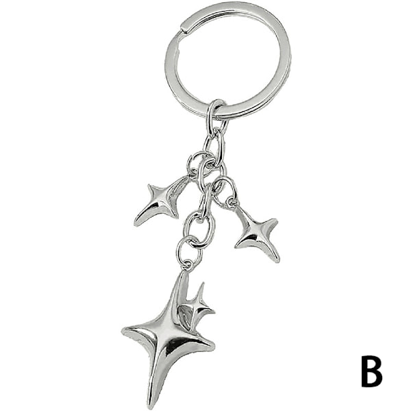 Y2K nøkkelringer Star Moon Metal Nøkkelringer For Kvinner Menn Gift Hand C
