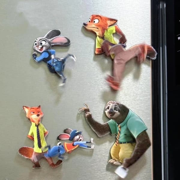 Zootopia akryyliset jääkaappimagneetit jääkaapin viestitarra Ho A2