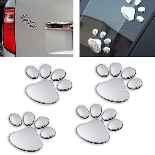 1 ark bilklistermærker kreative mærkater Paw 3D Animal Dog Cat Foot A2
