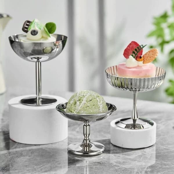 Salatkopp i rustfritt stål, iskopp, beger, retrodesign Gold 1