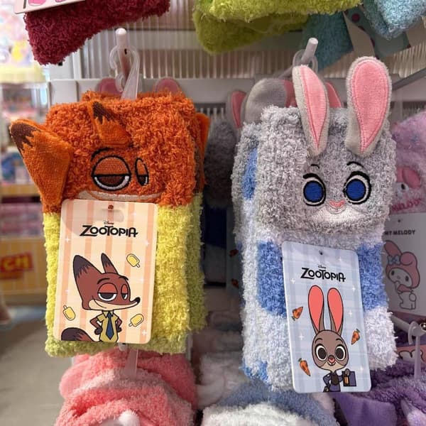 Zootopia-sukat Judy Nick talviset korallifleece-sukat e lämpimät puoliväliin ulottuvat A2