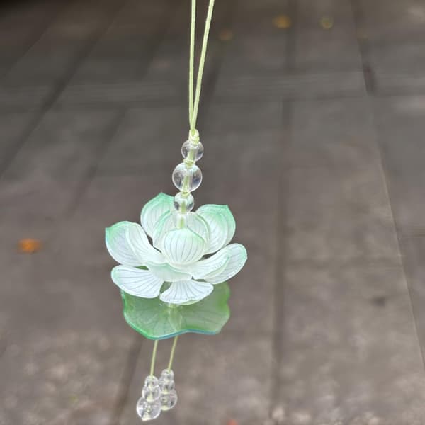 1 st sommarrosa lotus telefonberlock hänge simulerad blomma pärla
