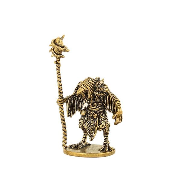 1 stk messing kråkemagiker miniatyrfigurmodell for bord-RPG-dekor 2