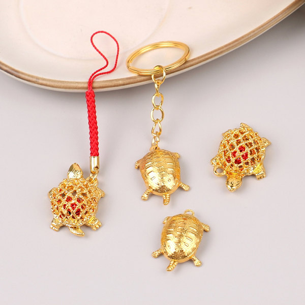 Golden Turtle nøglering vedhæng Penge Lucky Tortoise Ornament Ho 4#